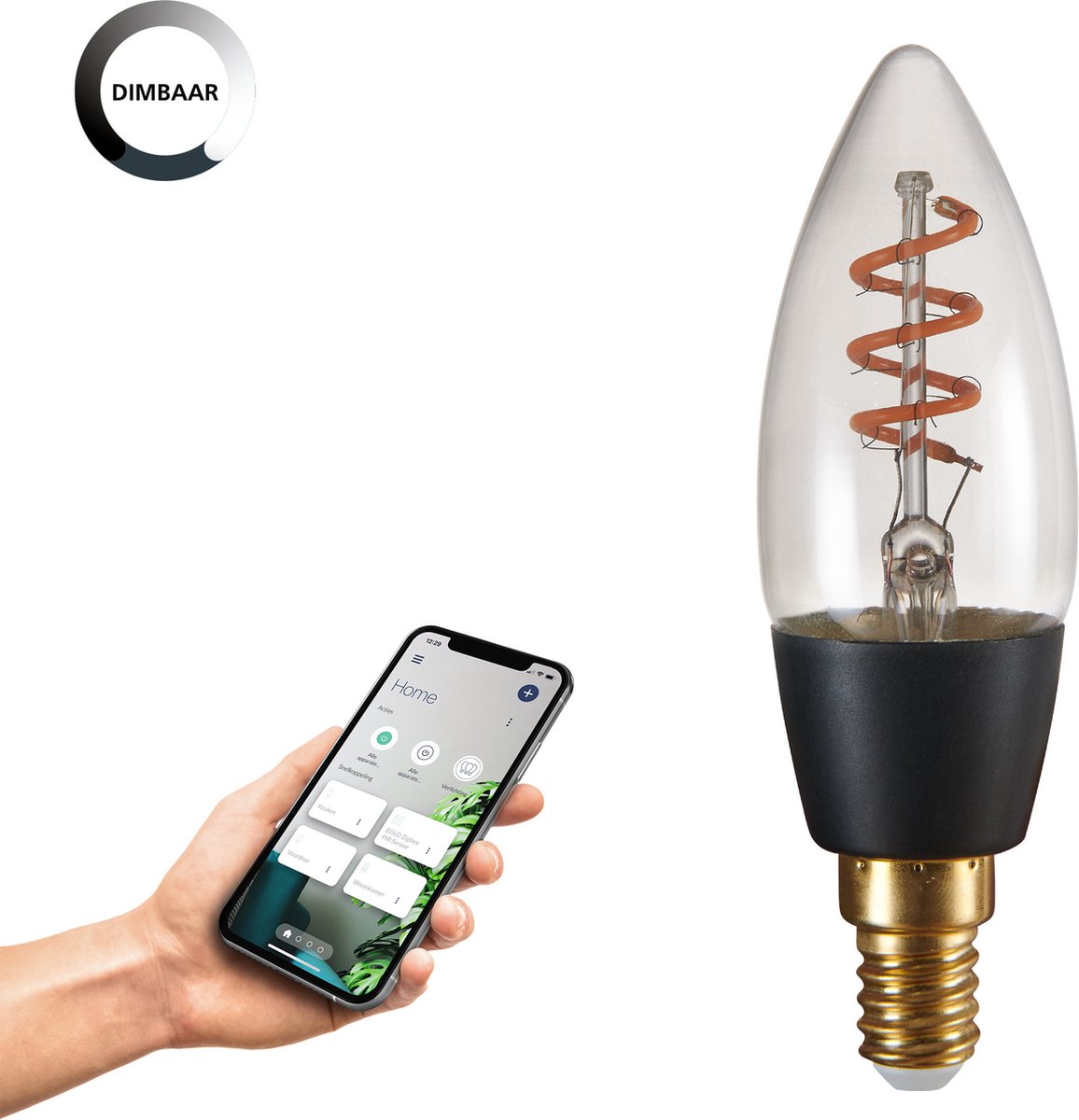 Lampe LED Eglo e14 bougie connect.z - 150lm - dimmable - 2000k - fumée (c35)