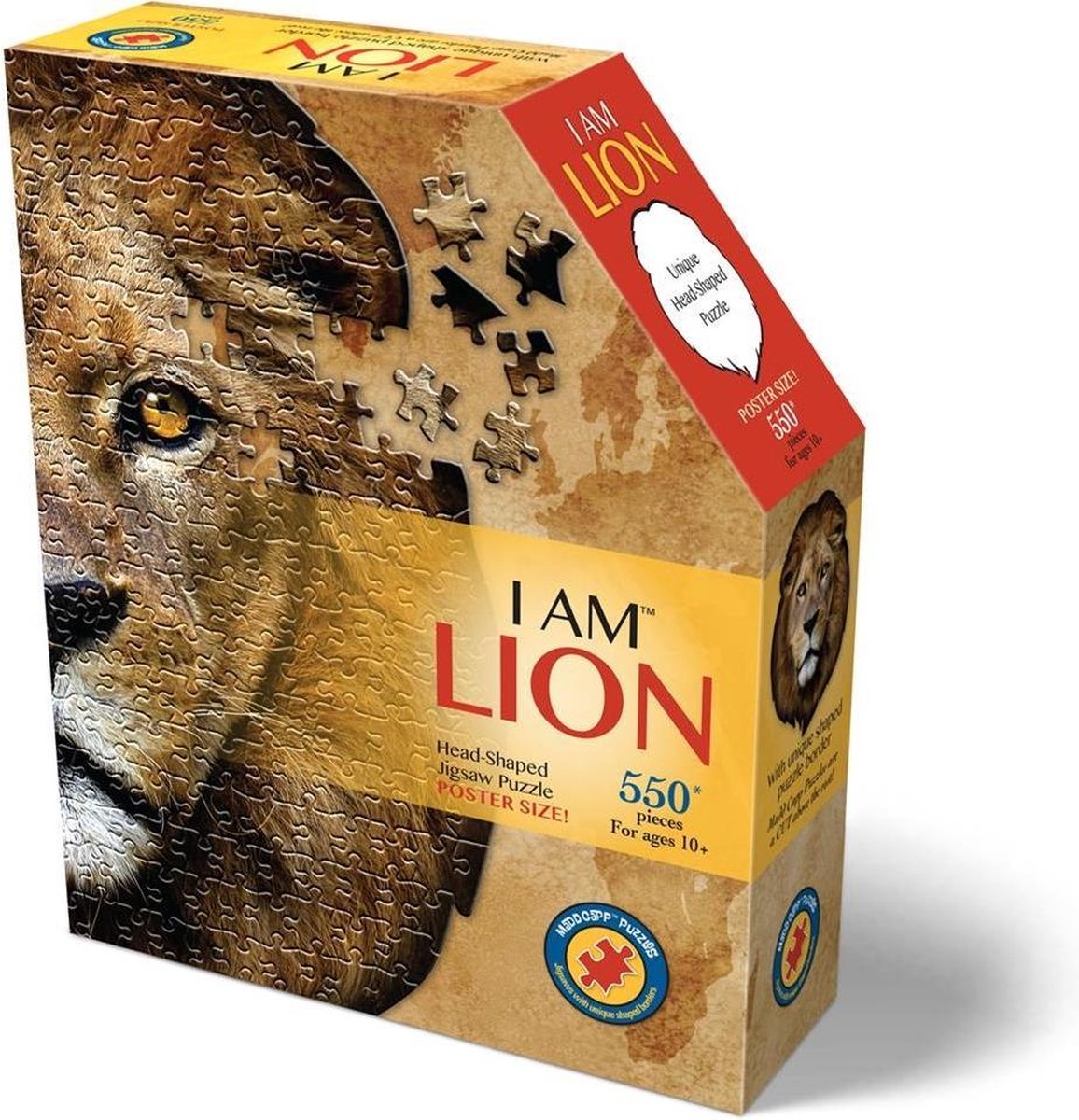 Madd capp puzzle lion 63,5 x 76 cm carton marron 550 pièces