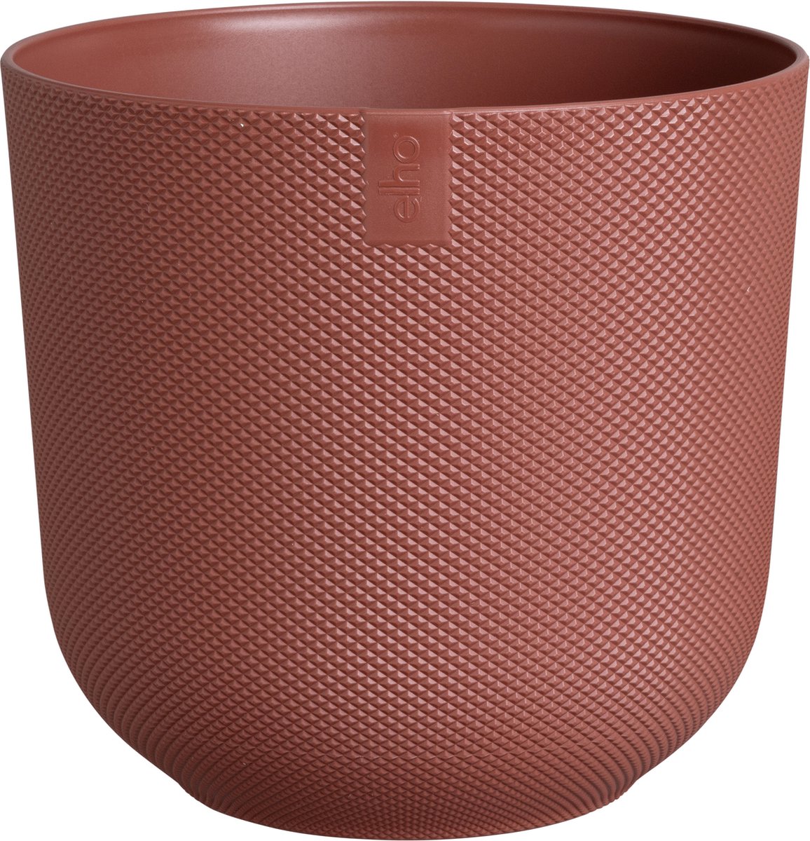 Elho jazz round 23 pot de fleur pour l'intérieur - accessoire de maison en plastique 100% recyclé - ø 23,1 x h 21,5 cm - rouge toscan