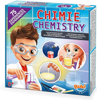 Buki france buki - coffret de chimie avec 75 expériences - éducatif - expérimentation - science