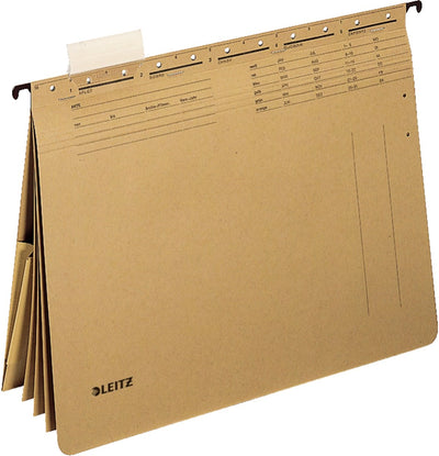 Dossier suspendu Esselte leitz alpha® a4 avec bande adhésive et pochettes - 25 pièces - marron naturel