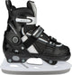 Patin de hockey sur glace Nijdam - réglable - botte semi-souple - noir - taille 29-32