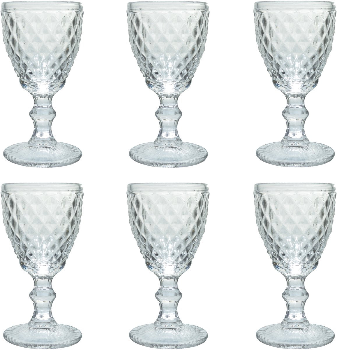Médard de noblat - diamant - verre à vin 20 cl - transparent - 6 pièces