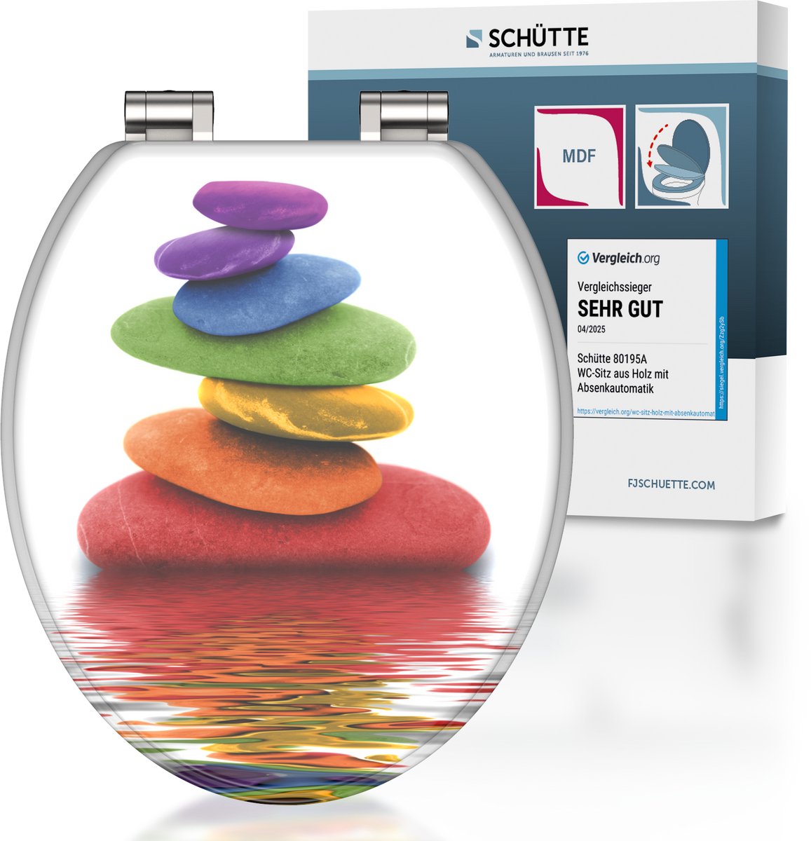 SALLE DE Toilet Schütte Schütte avec des pierres colorées à clôture douce
