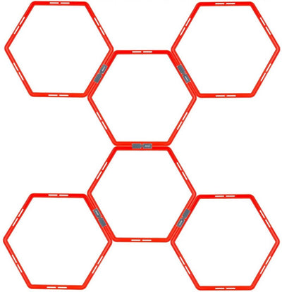 Cadre d'entraînement Avento hexagone 6 pièces - orange fluo