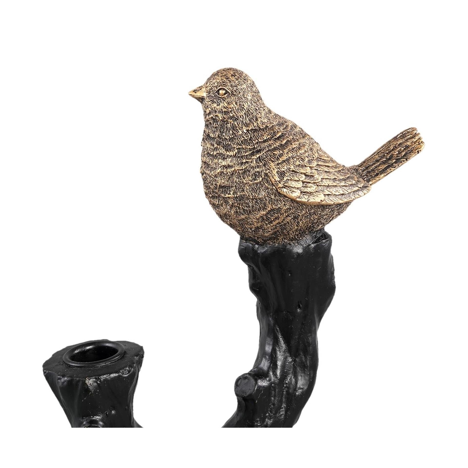 Ptmd bougeoir rezza oiseau noir 33cm