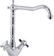Robinet de cuisine Plieger James - robinet chromé - deux boutons - robinet de cuisine bec droit - robinet en laiton