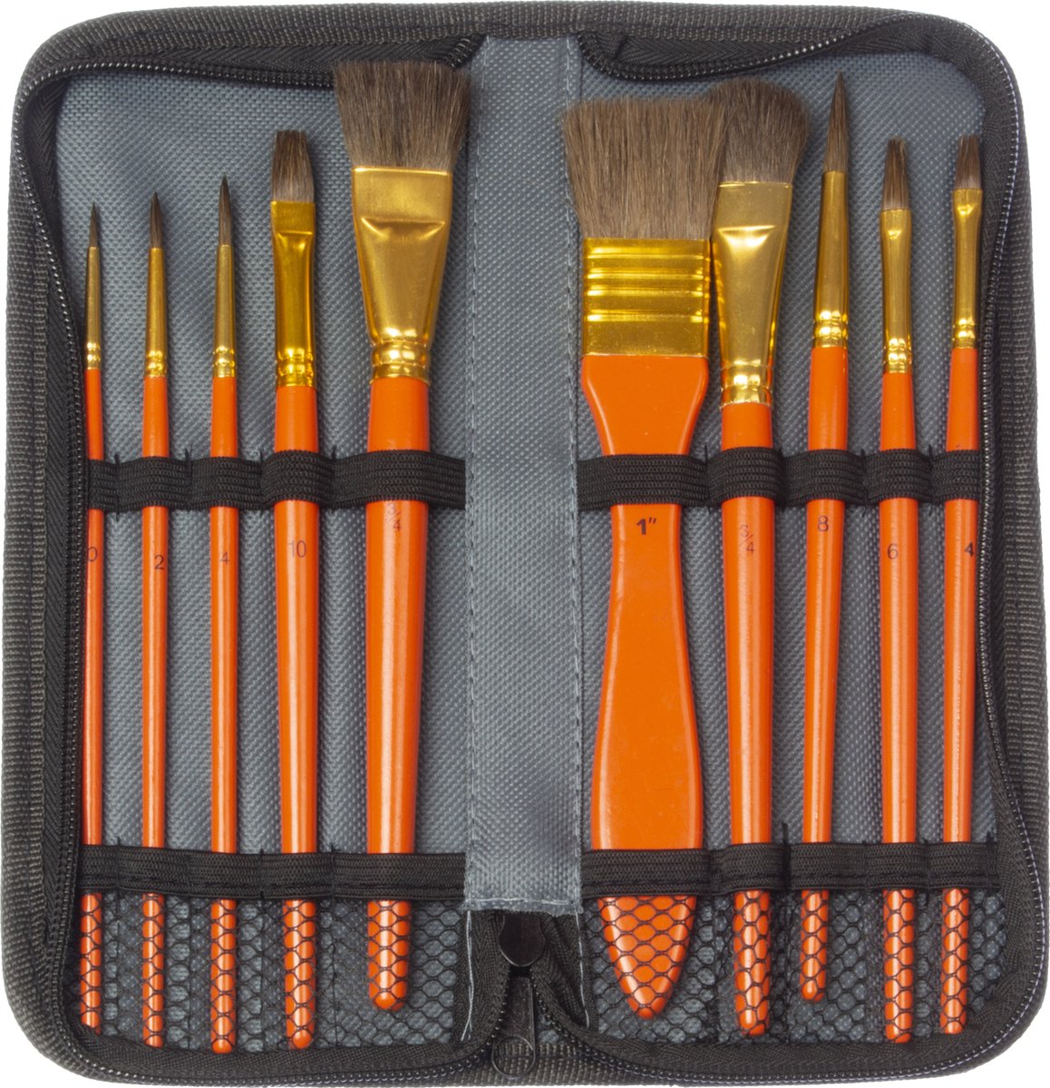 Ensemble de pinceaux Kangaro - aquarelle - 10 pièces en étui - k-840002