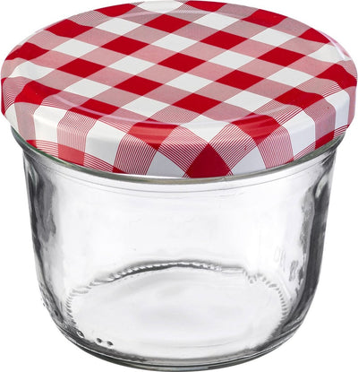 Westmark 6 pots à saucisses avec couvercle rotatif, rond, volume de remplissage : 230 ml, ø 82 mm, verre, 66502270