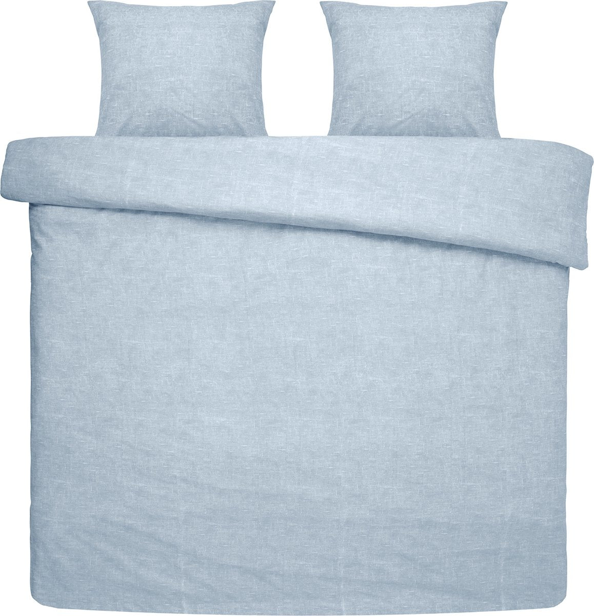 Damai ebba Parure housse de couette 2 personnes 200x200cm coton bio bleu clair + 2 taies d'oreiller 60x70
