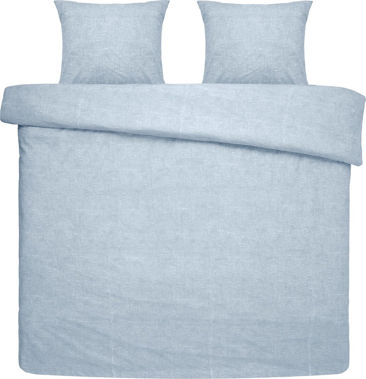 Damai housse de couette ebba - coton bio - 260x200 220 cm - bleu tendre + 2 taies d'oreiller 60x70