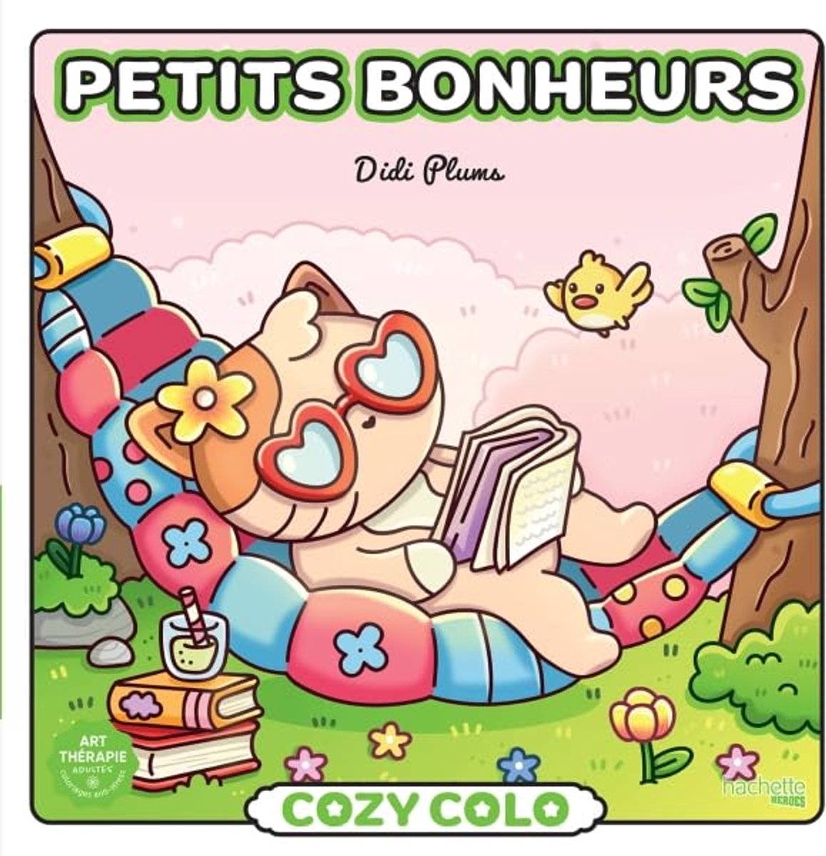 Hachette héros atelier créatif cosy colo cosy colo didi prunes : petits bonheurs - livre de coloriage pour adultes