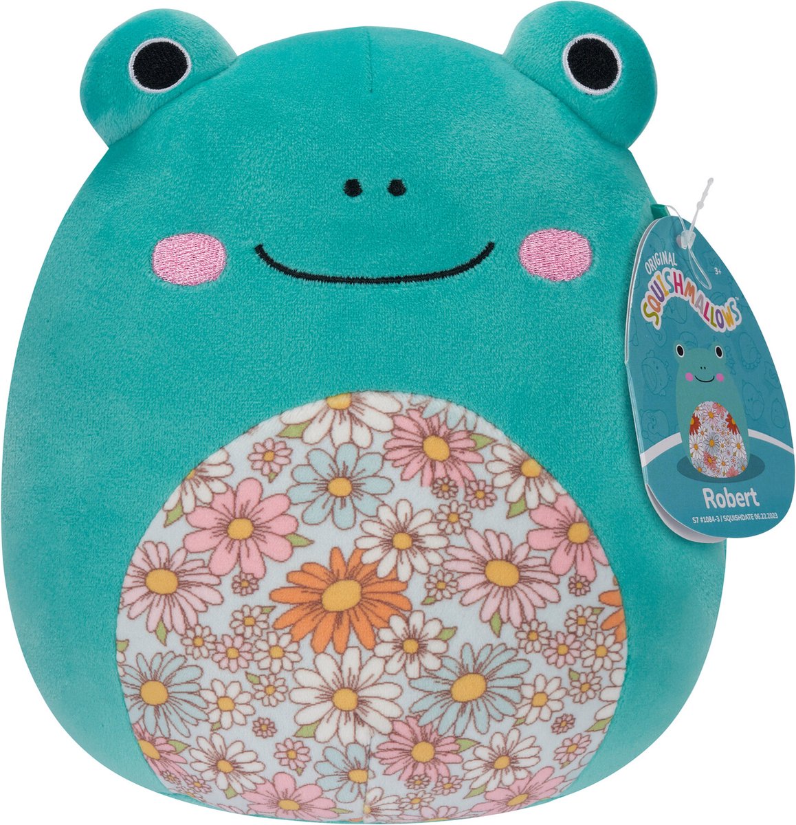 Squishmallows Robert - grenouille aqua avec ventre floral peluche 19cm