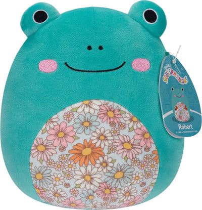 Squishmallows Robert - grenouille aqua avec ventre floral peluche 19cm