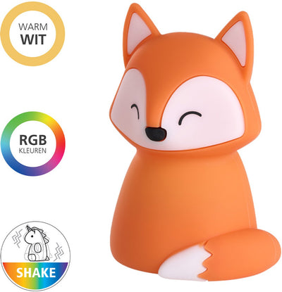 Eglo Castellino Fox veilleuse enfant bébé - sans fil - 15 cm - orange - lumière blanche rgb - rechargeable - commande tactile