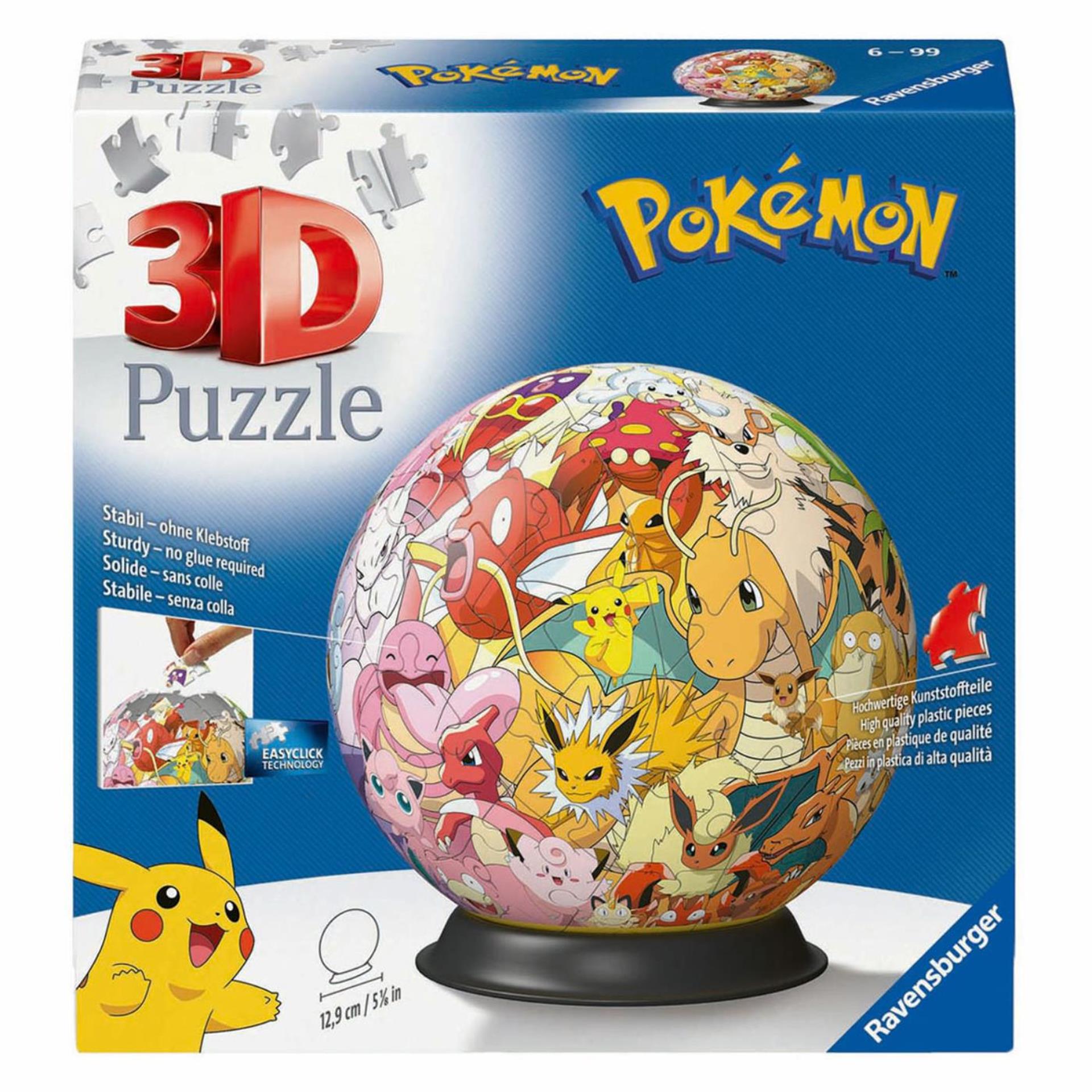 Ravensburger 3d Puzzle Ball Pokémon Personnages, 54e.