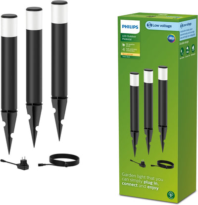 Philips LED Lampe sur pied Philips Gardenlink Purex 24V avec brochette - noir - lot de 3