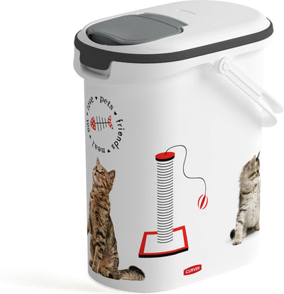 Curver récipient alimentaire chat - 10l - 4kg - 30x19x35cm - blanc gris