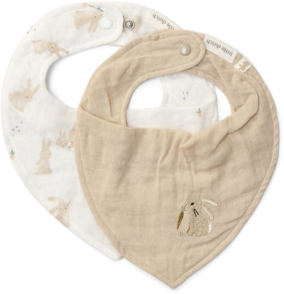 Little Dutch 2-pack bandana bavoir - blanc - nouveau-né naturels - bébé lapin