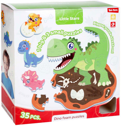 Toi-toys petites étoiles mousse de plancher puzzle dino, 36e.