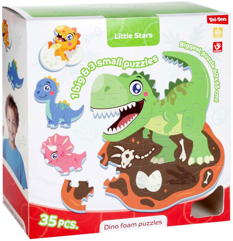Toi-toys petites étoiles mousse de plancher puzzle dino, 36e.