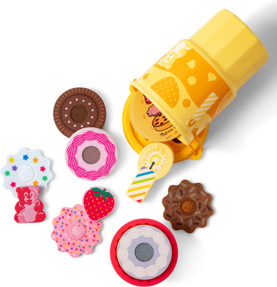 Melissa Doug - Play to Go Cake and Cookie Play Set pour voyager dans une tasse avec couvercle anti-stress : 12 pièces de jeu pour cupcakes, biscuits et gâteaux en couches, pour garçons et filles à partir de 3 ans