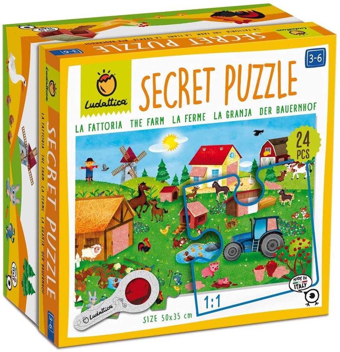 Ludattica - puzzle secret la ferme 24 pcs