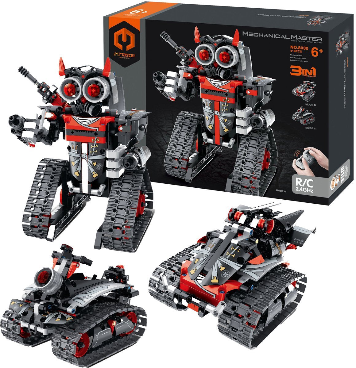 No name im.master rc robot - ensemble de jeu de construction 3-en-1 - jouets à tige