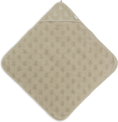 Jollein x Miffy - cape de bain éponge 75x75cm - serviette bébé avec cape de bain, châle, poncho de bain miffy jacquard - vert olive