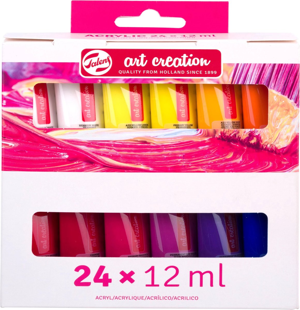 Ensemble de peinture en acrylique de création d'art talens, 24x12 ml