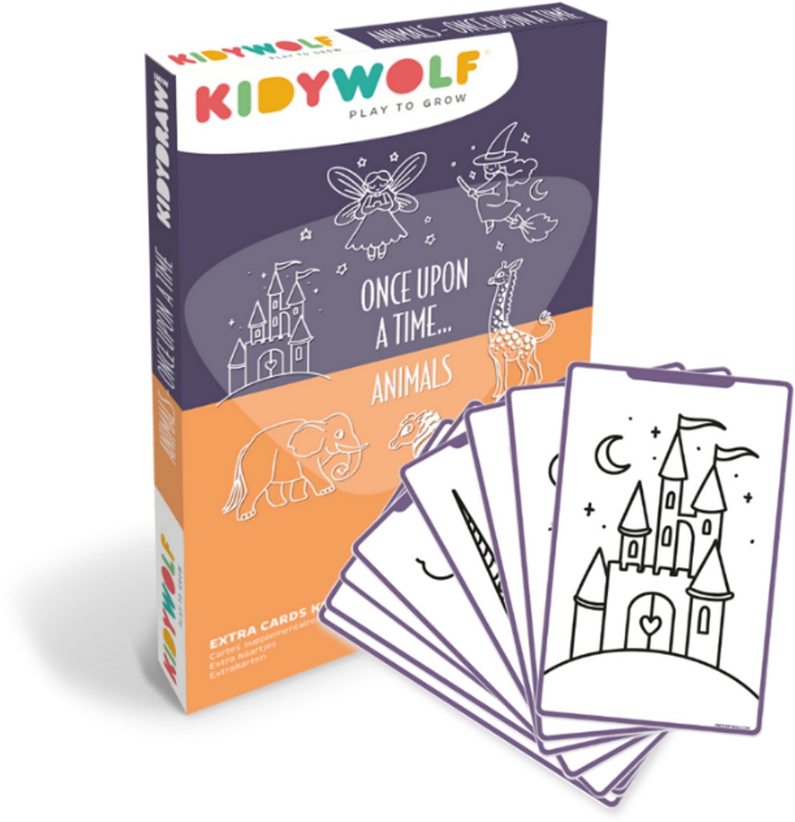 Kidywolf kidydraw mini recharge – il était une fois les animaux – 60 cartes à dessiner