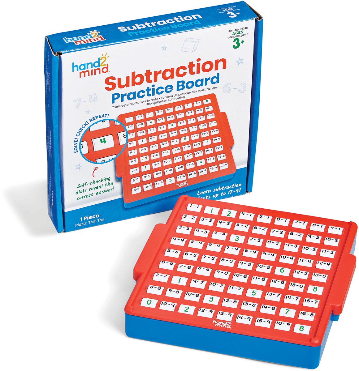 Tableau mathématique interactif de ressources d'apprentissage - soustraction - jouets éducatifs. - 3+