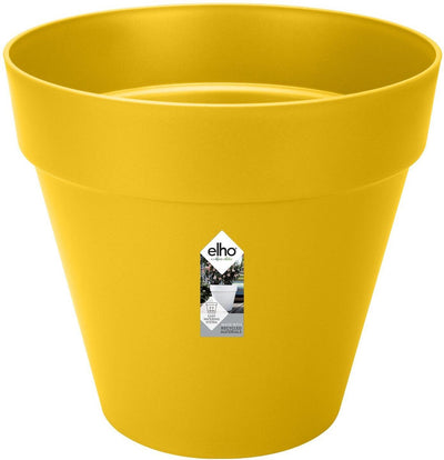 Elho loft urban round 50 - pot de fleur d'extérieur - ø 48,5 x h 44,5 cm - ocre