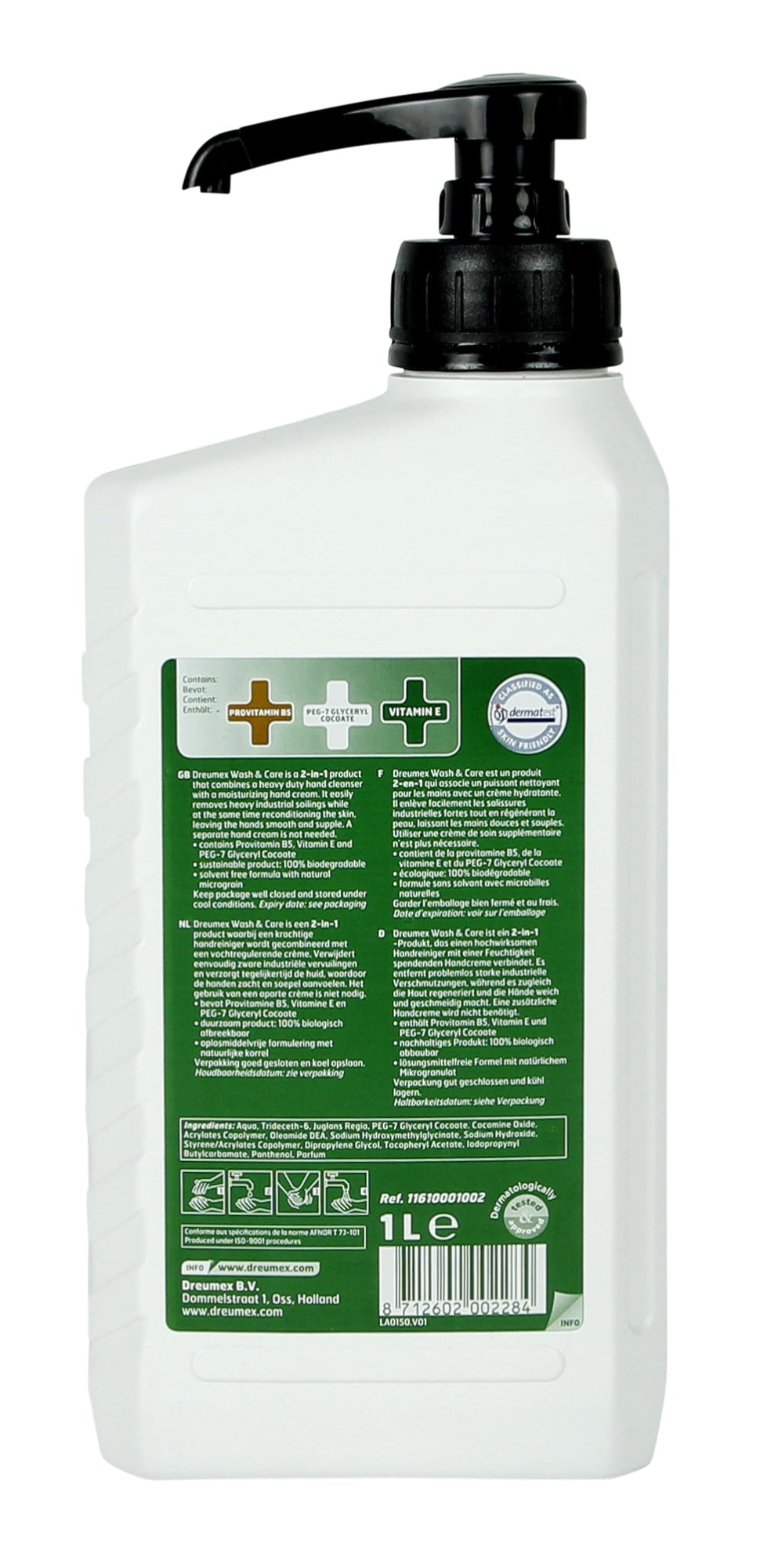 Dreumex wash care hand cleaner hand soap 1 litre with pump