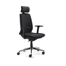 Chaise de bureau Mayer sitzmöbel ligne mycontract tissu noir piètement étoile en métal