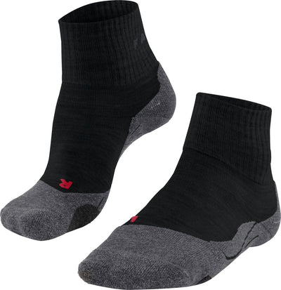 Falke tk2 chaussettes de marche courtes anti-ampoules en laine épaisse matière fonctionnelle femme noir - taille 41-42
