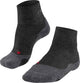 Falke tk2 chaussettes de marche courtes anti-ampoules en laine épaisse matière fonctionnelle femme gris - taille 39-40