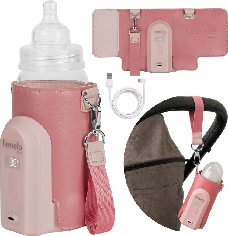 Chauffe-biberon Lionelo thermup go evo - mobile - 5 niveaux de température - chargement USB-C - jusqu'à 9 heures de chaleur - adapté au verre et au plastique