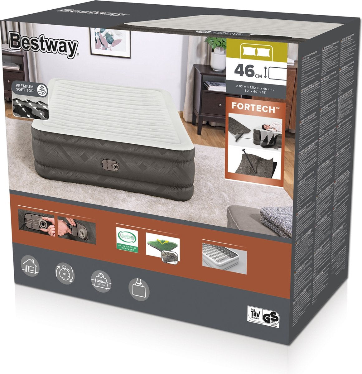 Bestway – fortech 69050 – matelas pneumatique pour 2 – pompe électrique