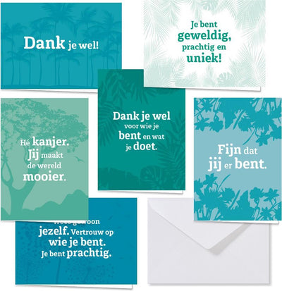 Pour la positivité - cartes de vœux de remerciement - cartes de remerciement - cartes de vœux - set in box - jeu de cartes avec enveloppe - 36 pièces