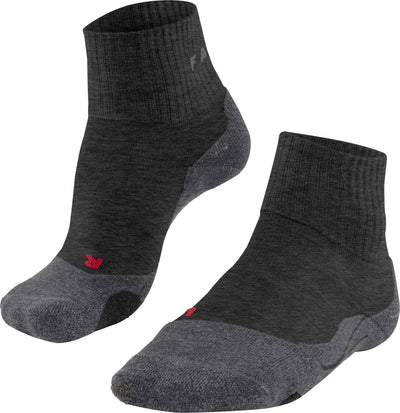 Falke tk2 chaussettes de marche courtes anti-ampoules en laine épaisse matière fonctionnelle femme gris - taille 41-42