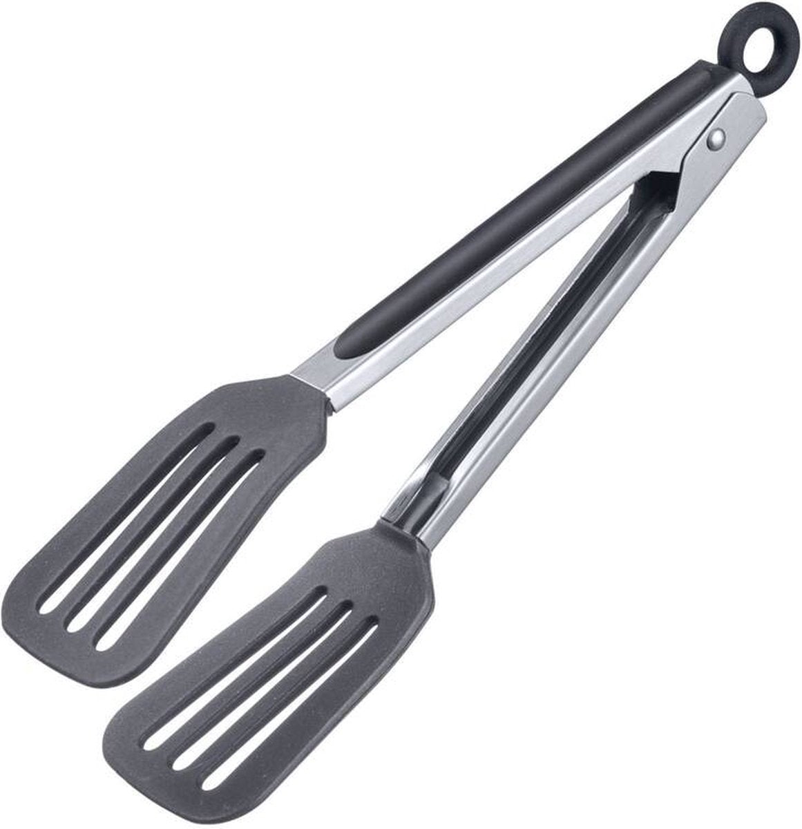 Pince de service Westmark, avec grandes lames en silicone et poignées en caoutchouc, longueur : 26,5 cm, acier inoxydable plastique silicone, silicone confort mini, argent noir, 16112270