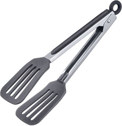 Pince de service Westmark, avec grandes lames en silicone et poignées en caoutchouc, longueur : 26,5 cm, acier inoxydable plastique silicone, silicone confort mini, argent noir, 16112270
