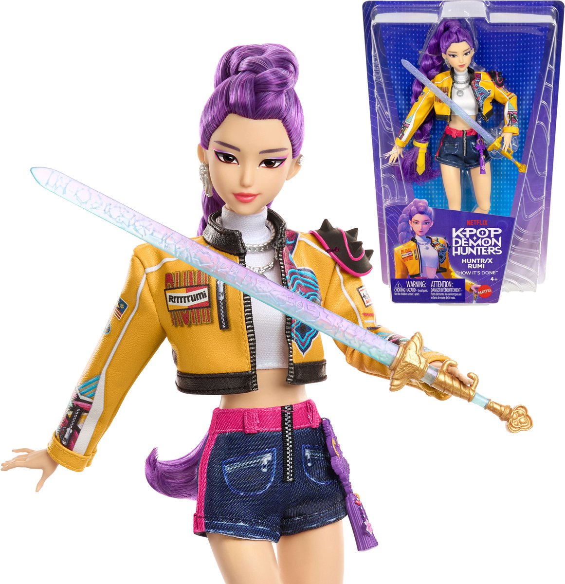 Mattel kpop chasseurs de démons huntr x rumi - poupée de mode