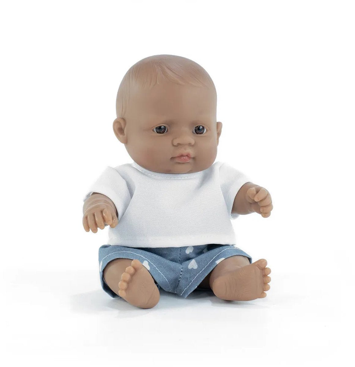 Poupée bébé Miniland - Garçon latino-américain 21cm - au parfum vanille - imperméable - 10 mois