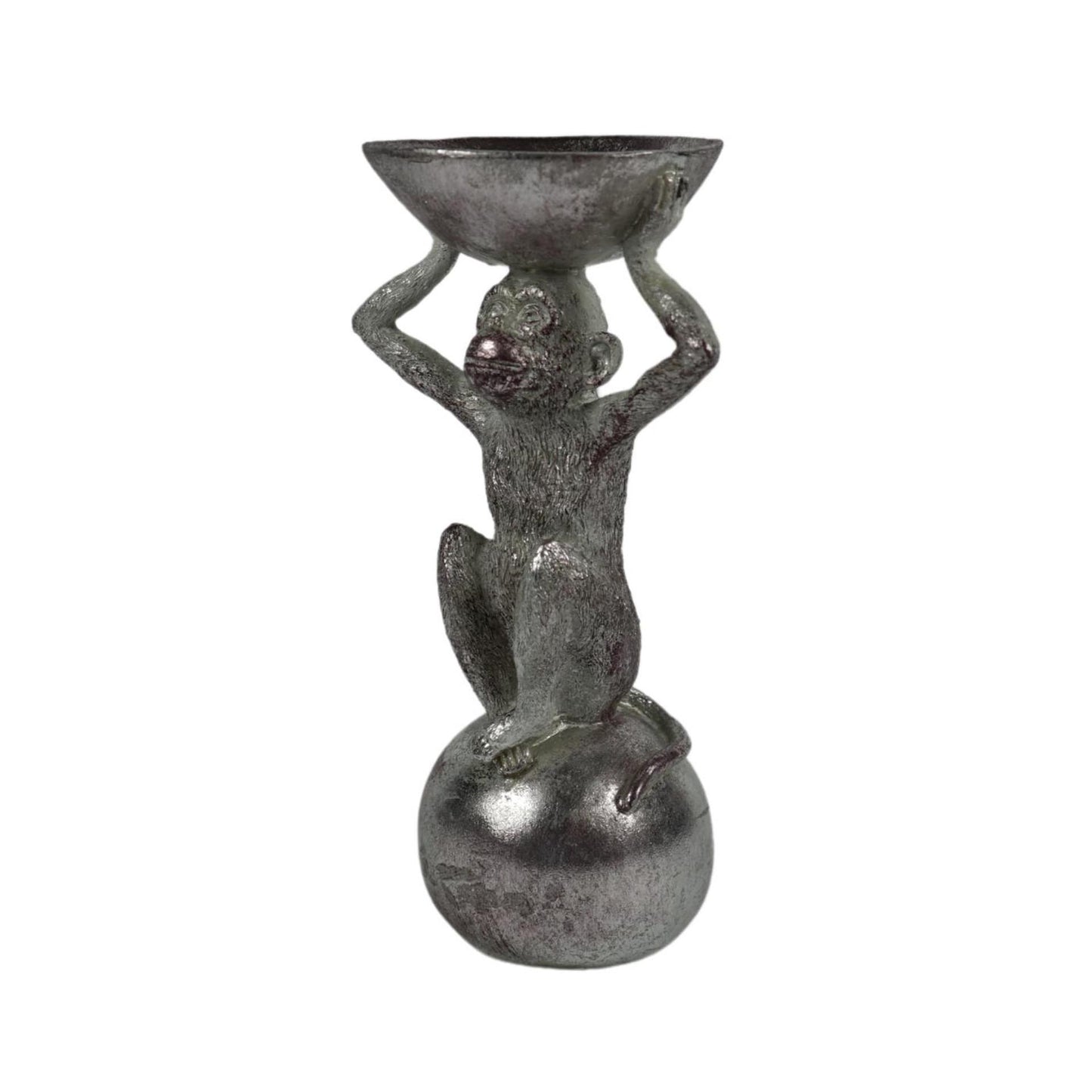 Statue de singe argentée 26cm