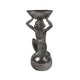 Statue de singe argentée 26cm - afbeelding 2