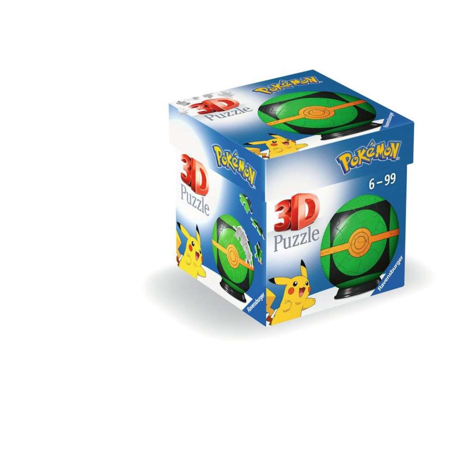 Ravensburger 3d Puzzle Ball Pokémon Pokébal Green, 54e.