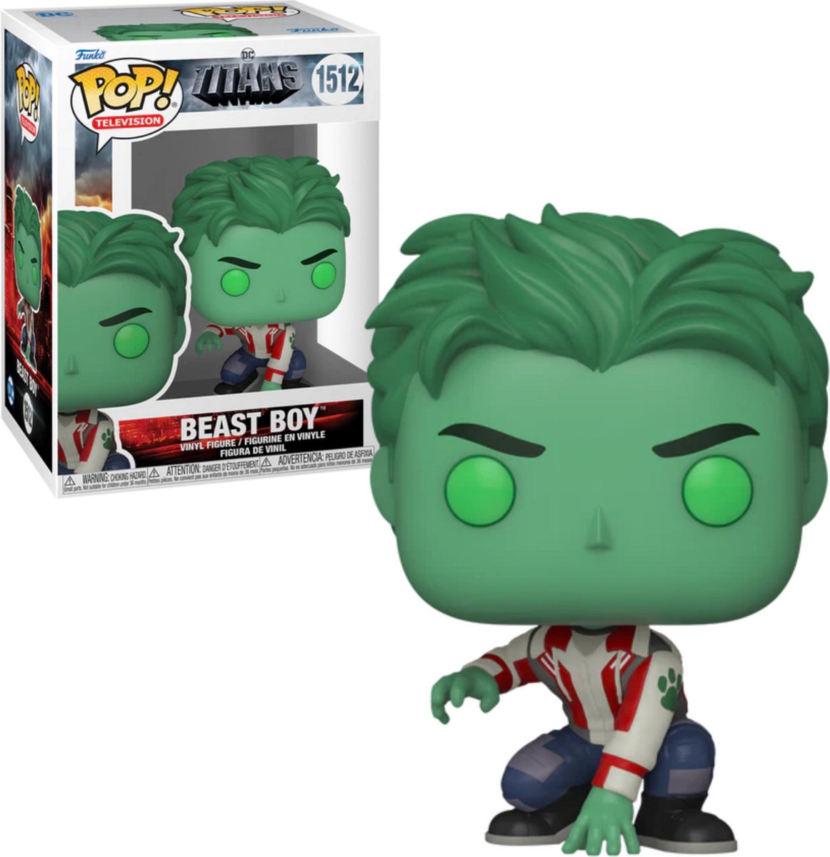 Funko titans saison 1 - figurine en vinyle Beast Boy 1512 pop ! multicolore
