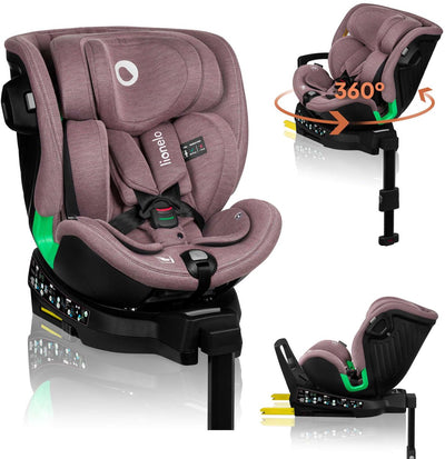 Lionelo Harmony - siège auto i-size 4en1 - rotatif à 360° - siège large - isofix + pied de support - dos à la route jusqu'à 105 cm (18 kg) - 40 à 150 cm - 0 à 36 kg - protection latérale - RWF et FWF - housse en bambou - dri-seat - appui-tête réglable